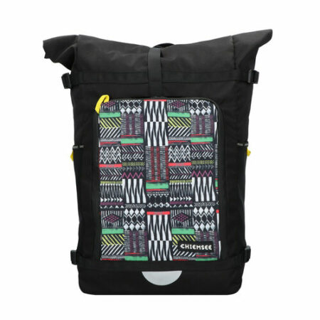 Chiemsee Rucksack mit zwei flexiblen Netztaschen an der Seite, schwarz