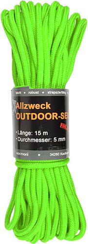 normani Allzweck-Outdoor-Seil 5 mm x 15 m Chetwynd, Safety Grün