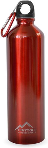 normani Edelstahl Trinkflasche mit Karabiner 750 ml, Rot